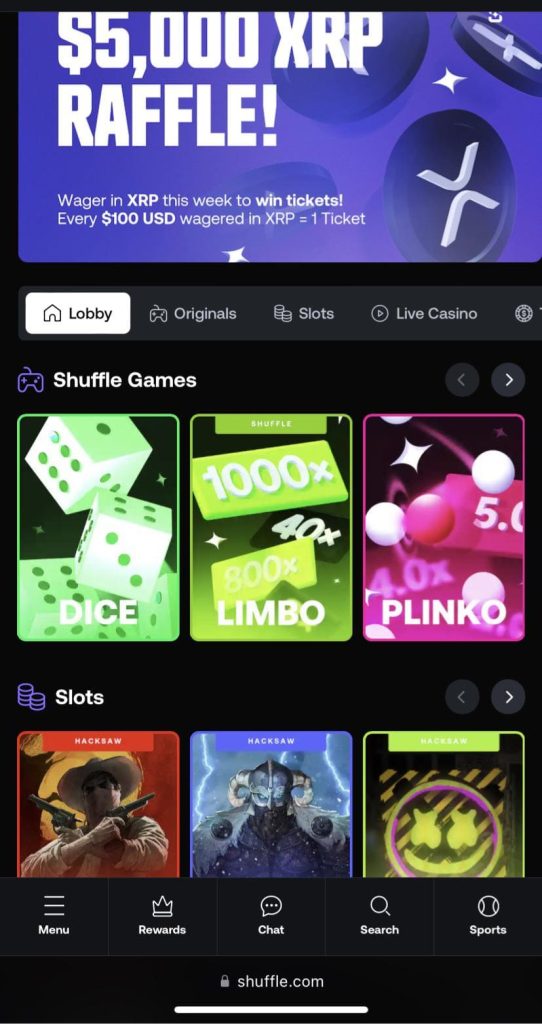 shuffle-mobile-version-interface